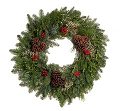 12" Evergreen Bounty Wreath